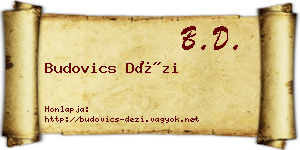 Budovics Dézi névjegykártya